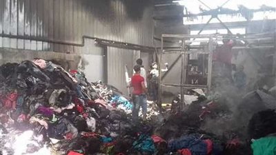 خسائر فادحة في حريق مصنع ملابس بكفر الدوار