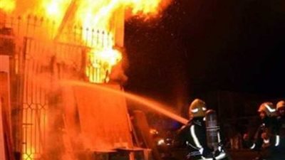 احتراق ٣ منازل ونفوق ٨ رؤوس ماشية بإحدى قرى العدوة