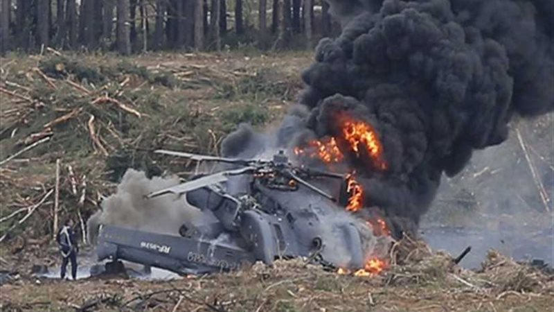 تحطم مروحية روسية