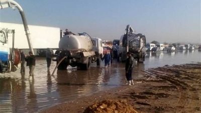 السيطرة على انفجار خط المياه الرئيسي بجوار مزلقان زكي بطوخ