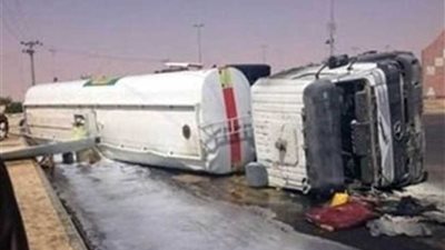 انقلاب سيارة محملة بـ51000 لتر سولار بوادي النطرون