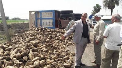 إعادة الحركة المرورية على طريق المنصورة- جمصة بعد انقلاب مقطورة