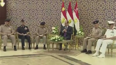 شاهد.. لقاء الرئيس السيسي وعدد من قادة القوات المسلحة