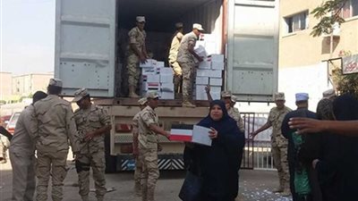 توزيع 50 ألف كرتونة مواد غذائية من القوات المسلحة على أهالي شمال سيناء