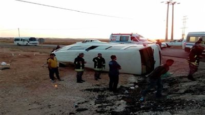 احتراق 50 طن سمك ونفوق 3 رؤوس ماشية في حادث سير بالفيوم