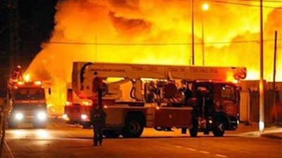 عاجل..انفجار في ٣ مصانع ببرج العرب