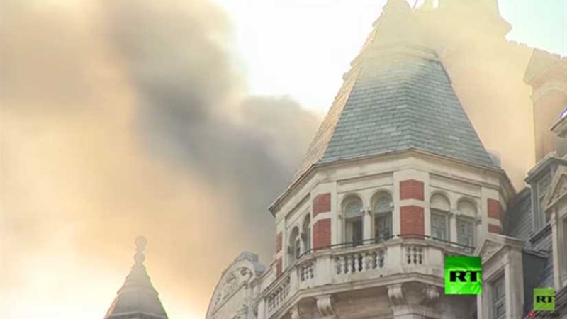 حريق ضخم بأحد الفنادق