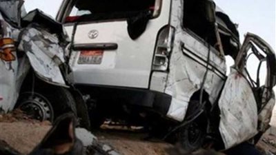 مصرع واصابة 11 شخصا في انقلاب ميكروباص بصحراوي بني سويف