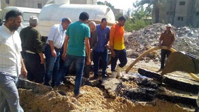 انفجار خطي مياه في وقت واحد بطنطا