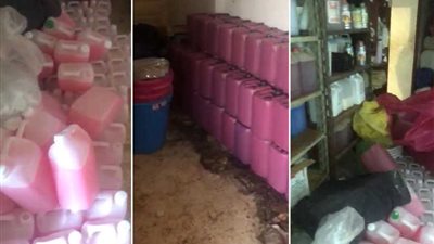 ضبط كميات كبيرة من المنظفات المجهولة في القطامية