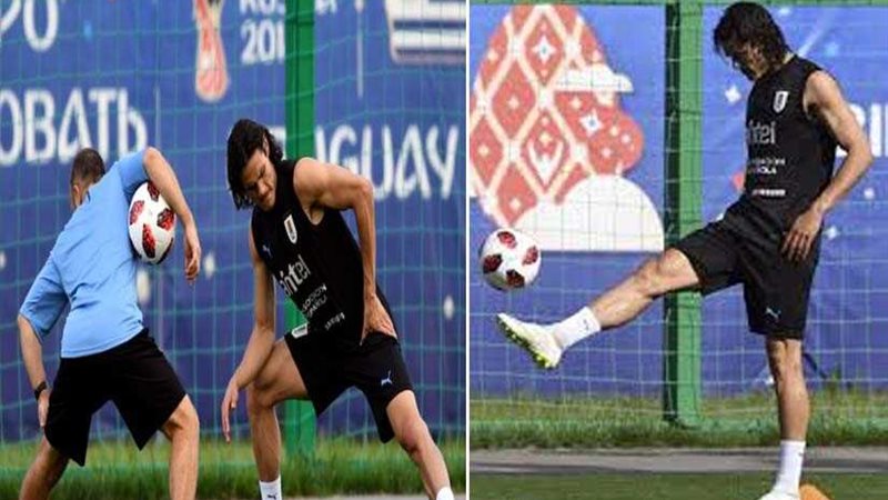 كافاني يتدرب بالكرة