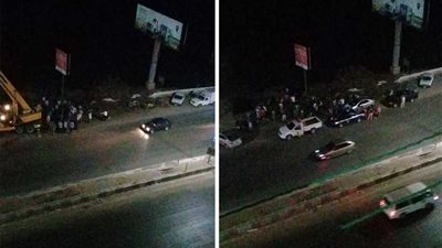 العناية الالهية تنقذ عروسين سقطت سيارتهما بحفرة بطريق طنطا الزراعى