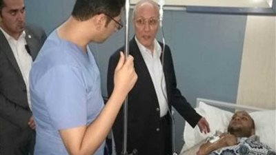 العصار يزور مصابى حادث إنفجار مخزن البتروكيماويات التابع لشركة هليوبوليس