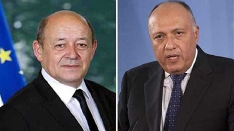 شكري  ونظيره الفرنسي