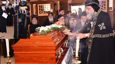 القساوسة والرهبان ينهمرون بالبكاء في صلاة الجنازة على نيافة الأنبا إبيفانيوس