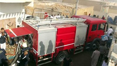 السيطرة على حريق شب في بنزينة على طريق ميت غمر