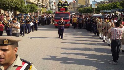 بني سويف تشيع شهيد هربشنت في جنازة عسكرية وشعبية