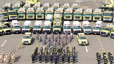 الدفاع المدني السعودي ينشر معداته بمشعر عرفات والاتصالات تسعد بأبراج المحمول