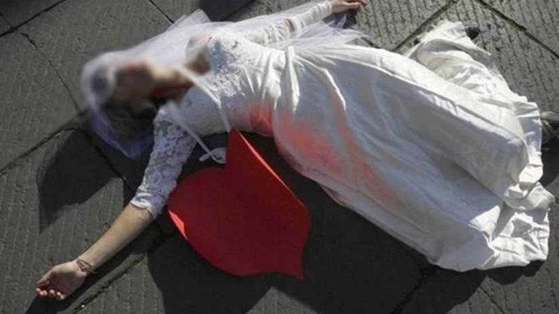 سقوط عروس من الطابق