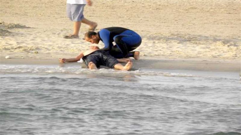 انتشال جثة غريق بشاطئ