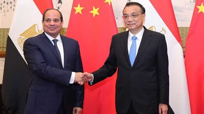 الرئيس السيسي يستقبل رئيس مجلس الدولة الصيني