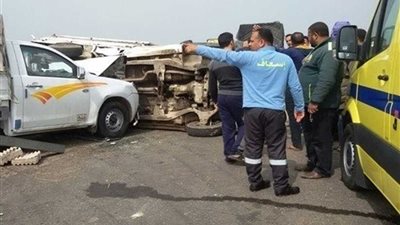 إصابة شخصين فى حادث تصادم بالطريق الصحراوى بالبحيرة