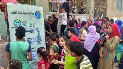 قافلة مائية وطبية بقرية كفر سعد في شبين القناطر
