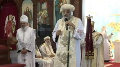 البابا تواضروس يدشن كنيسة العذراء والشهيد مارمينا في 