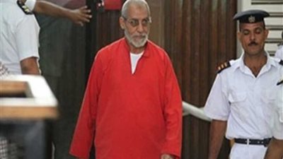 المؤبد لبديع و٦٤ آخرين بأحداث عنف وشغب العدوة بالمنيا