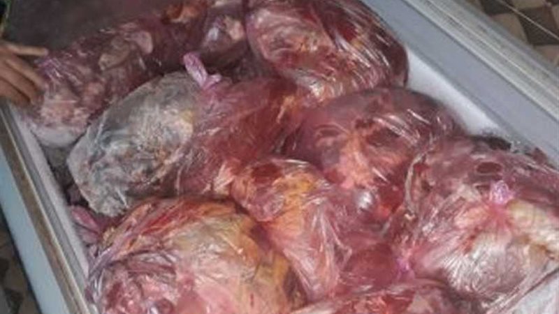 ضبط لحوم فاسدة بمحل