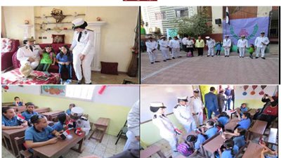 الداخلية تفاجىء أبناء الشهداء فى المدارس بالورود وعلم مصر