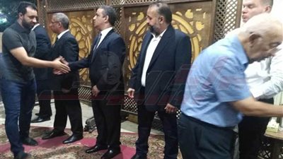 أحمد مرتضى يحضر عزاء حازم ياسين