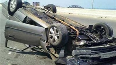 إصابة 6 أشخاص في حادث انقلاب سيارتين بالقليوبية