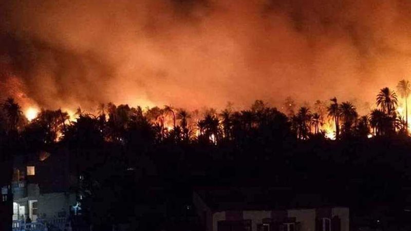 الرياح تنقل حريق