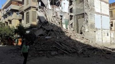 انهيار منزل 3 طوابق ببني سويف