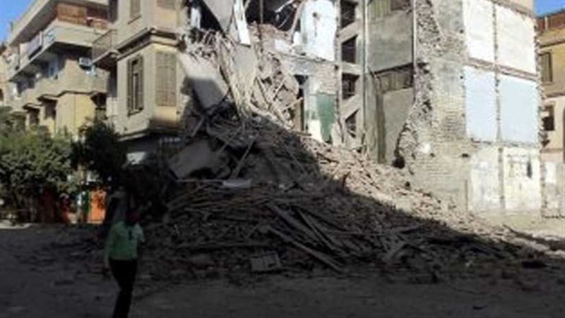 انهيار منزل 3 طوابق