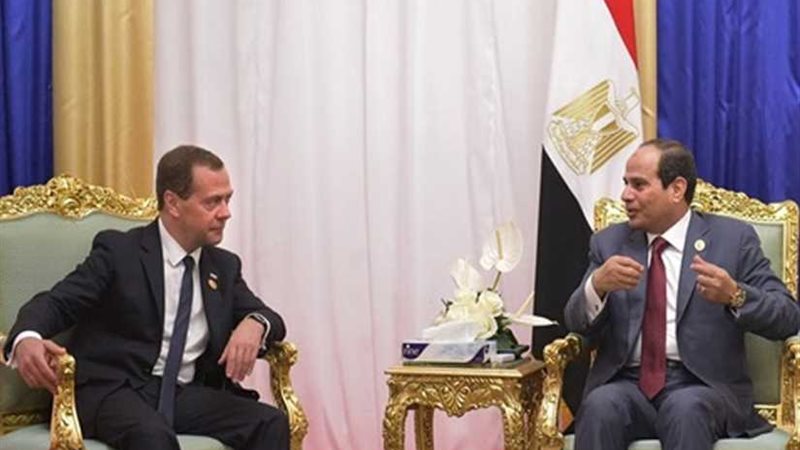 السيسي يبحث مع ميدفيديف