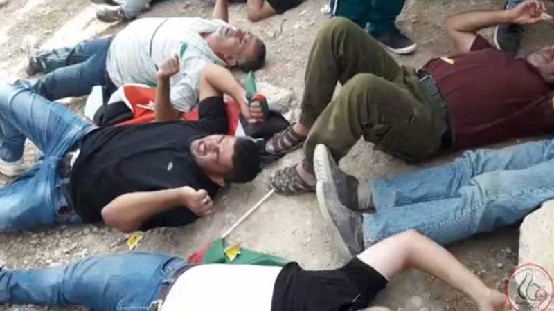 اصابة فلسطينيين بينهم