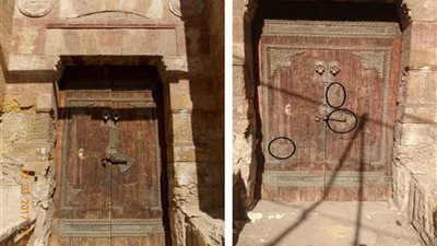 الآثار تكشف سرقة حشوات من باب جامع خونده اصلباى الآثري بالفيوم