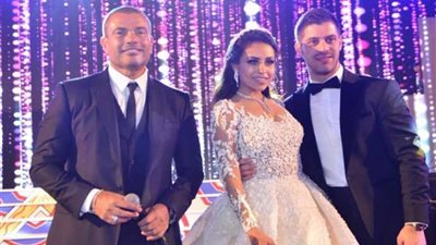 عمرو دياب ورامي عياش وفرقة استعراض روسية يحيون حفل زفاف كريمة المستشار طاهر الخولي