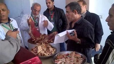 إعدام أغذية فاسدة خلال حملة بمركز المنصورة