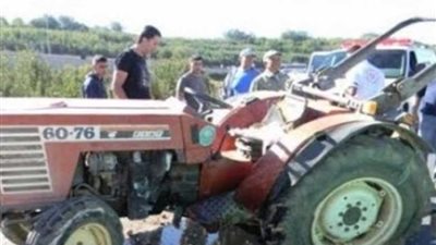 اصطدام قطار بجرار زراعي بخط بنها