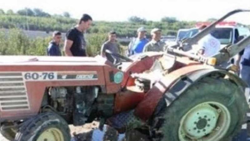 اصطدام قطار بجرار