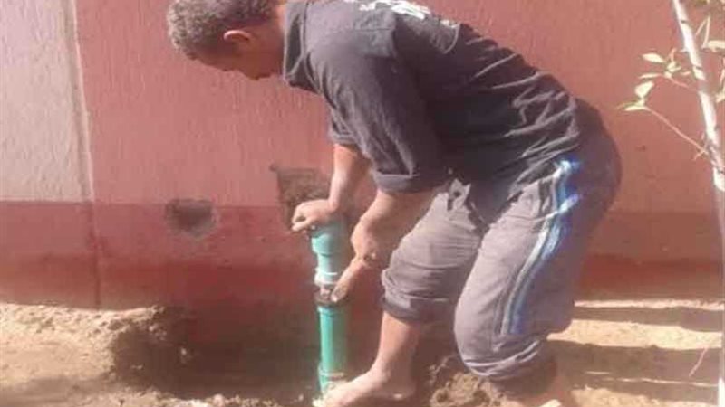 إصلاح عطل بخط الصرف