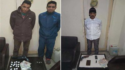 ضبط 7 مسجلين خطر بمخدرات وسلاح في المحلة