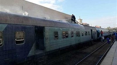 السيطرة على حريق بقطار القاهرة/ إسكندرية بمحطة بنها