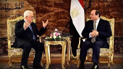 الرئيس السيسي خلال استقباله أبومازن يؤكد دعم مصر للحقوق الفلسطينية
