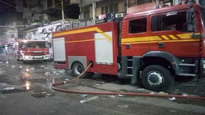 بسبب الرياح.. احتراق سيارة اسعاف بالمنصورة