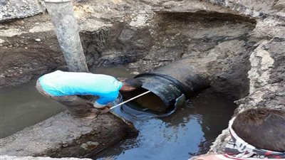 انقطاع المياه بسبب كسر ماسورة وجار الإصلاح فى طنطا