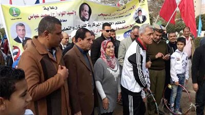 مسيرة رياضية في احتفال المنوفية بعيد الشرطة